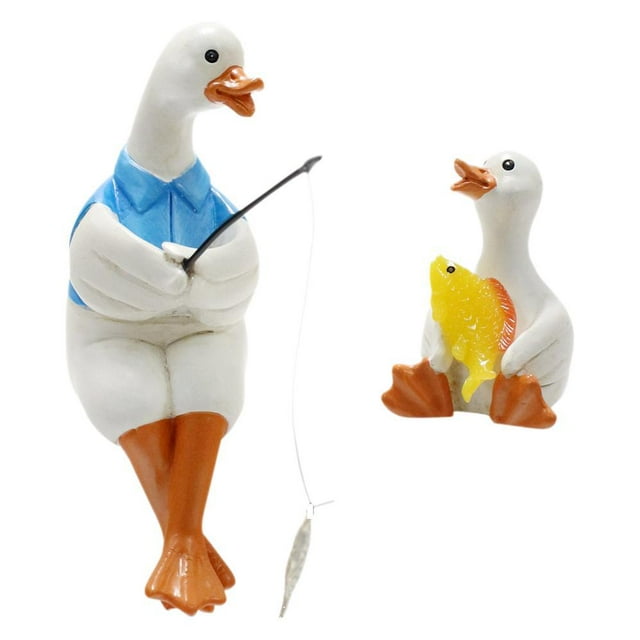Set de esculturas de pato de resina para decoración de jardín