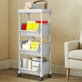 thumbnail image 5 of OEFNTAC Desk Storage Rack Mobile Floor Standing Dorm Desk Under-Table Cart Simples Small Bookcase With Wheels Multi Tiered Multifunctional Storage Rack, 5 of 6