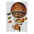 thumbnail image 2 of Fab Funky 26x32 Gold Ornate Wood Framed with Double Matting Museum Art Print Titled - Hot Air Balloon with Flags, 2 of 4