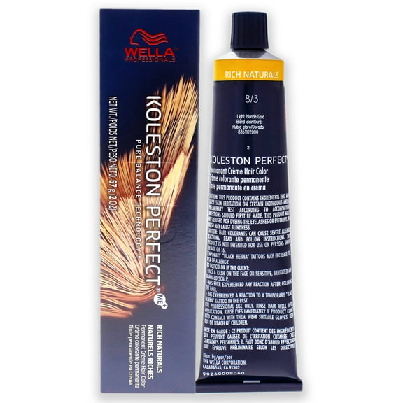 Koleston Perfect Permanent Creme Hair Color - 8 3 Light Blonde-Gold
