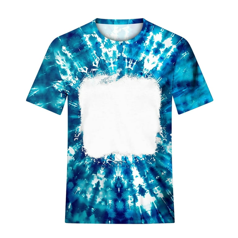 ZQGJB Womens Bleached Sublimation Blank Shirts Short Sleeve Tie 