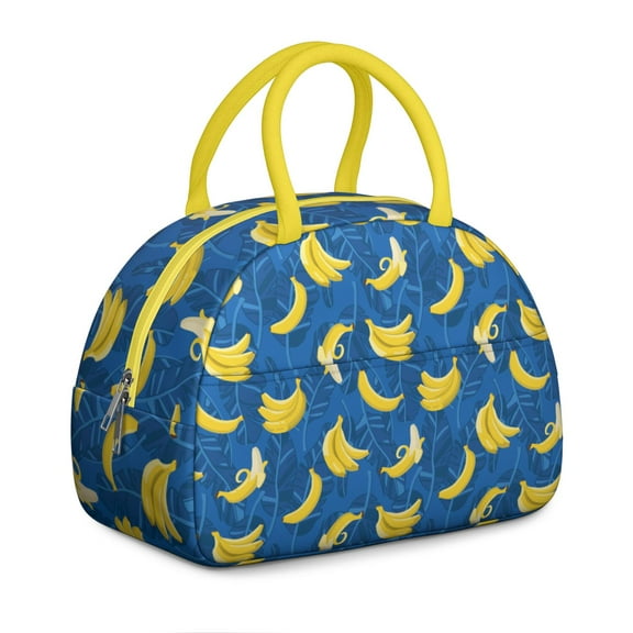 Cute Bananas Lunch Box Women – Kawaii Yellow Fruit Design with Illustration & Painting Accents, Insulated and Durable for Banana Lover Gifts or Tropical Fresh Meals