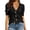 Black, variant on Short Sleeve Women V-neck Solid Button Down Knit Cardigan Tops