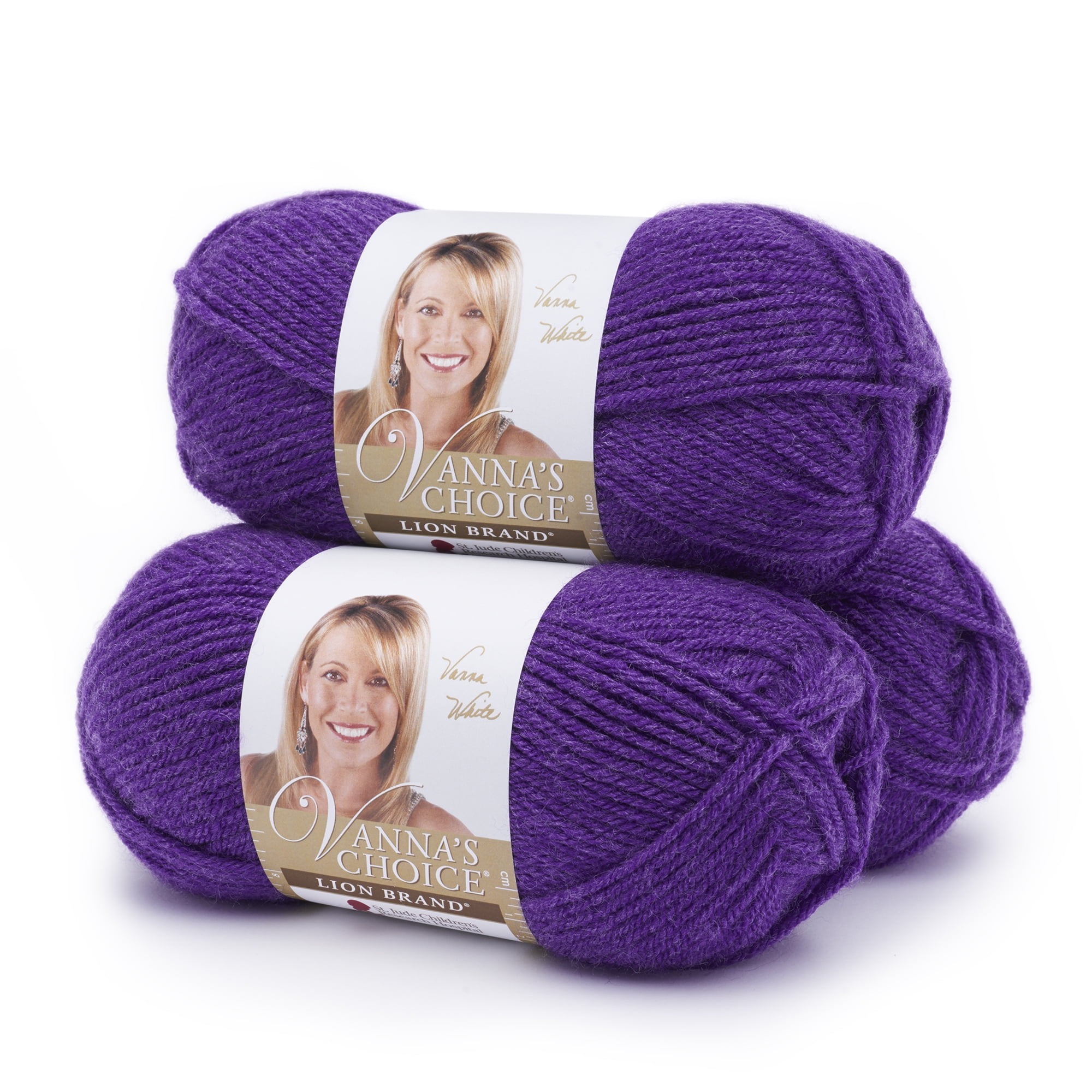 Lion Brand Yarn Vanna's Choice Electric Purple Basic Medium Acrylic