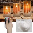 thumbnail image 4 of Vela intermitente sin llama Vela con pilas Vela de vidrio de simulación con temporizador de circulación acrílico remoto Moda 24 horas 3 velas LED Velas grandes, 4 of 7