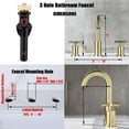 thumbnail image 3 of Adorer 8 Inches Widespread Bathroom Faucet, 3 Hole Brushed Gold Bathroom Sink Faucet with Pop-up Drain - 32133BG, 3 of 6
