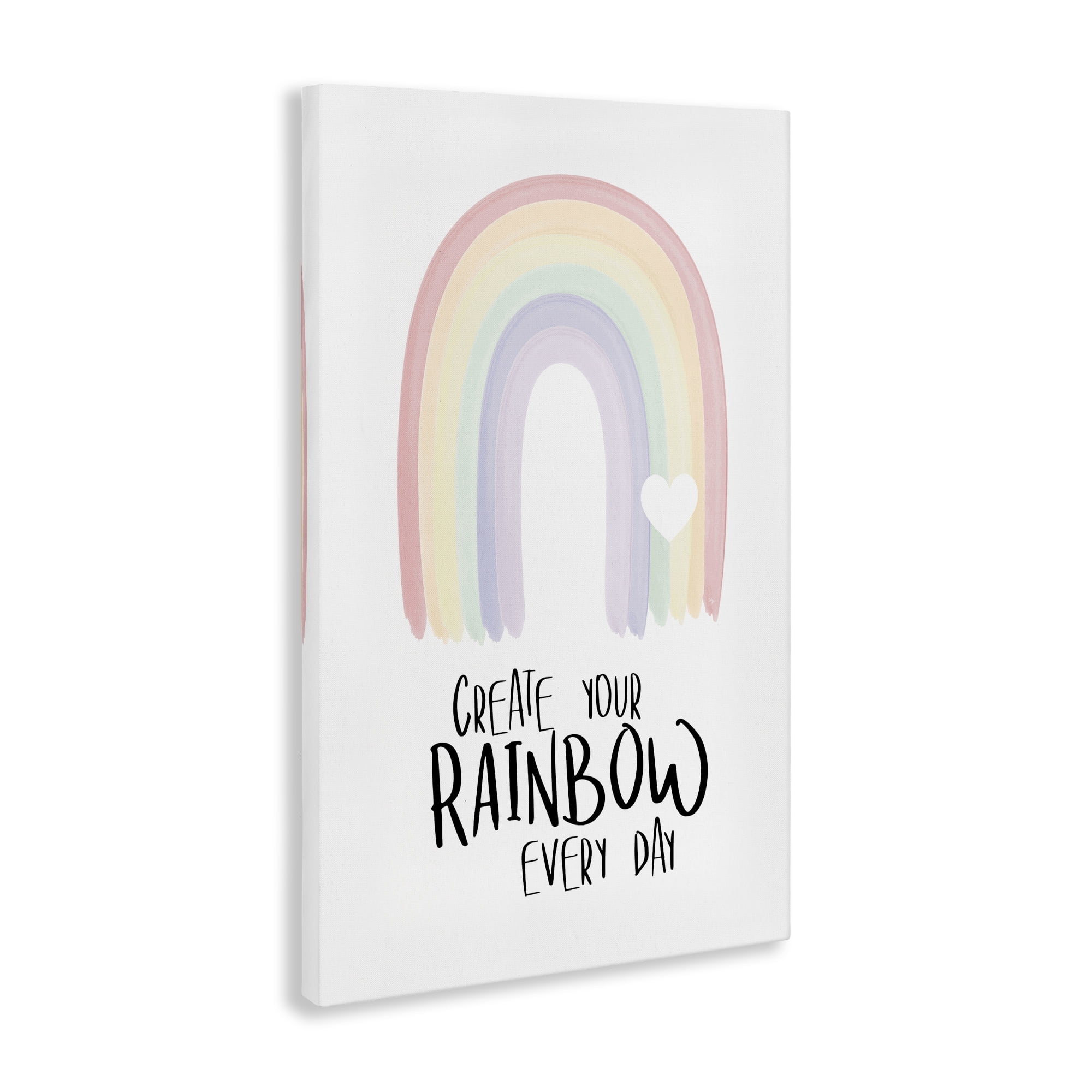 Stupell Industries Create Your Rainbow Text & Numbers Painting Wrapped Canvas Art Print Wall Art, 16 x 24