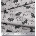thumbnail image 1 of Soimoi Modal Satin Fabric Sleigh & with Love Text Printed Fabric 1 Yard 42 Inch Wide, 1 of 5