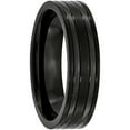 thumbnail image 4 of Titanium Grooved Black IP-plated 6mm Brushed and Polished Band, 4 of 9