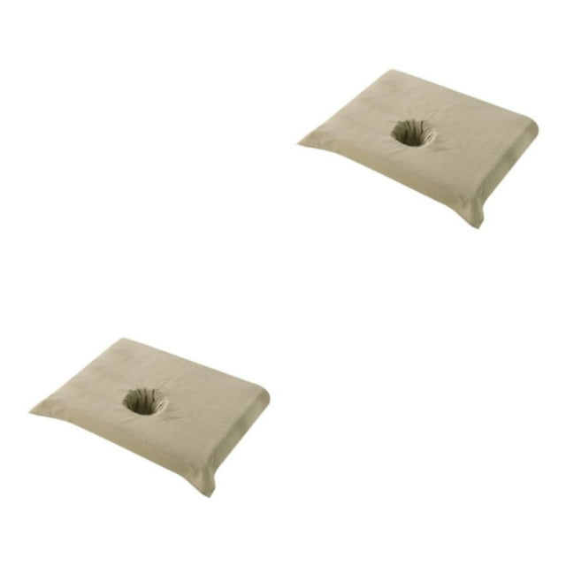 relayinert Coton SPA Demi-Couverture de Table Beauté Trou Salon Visage Lit Serviette Kaki 50x70cm 2Set