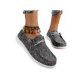 thumbnail image 3 of Oucaili Zapatos mocasines de mujer Zapatos anchos sin cordones Zapatos planos con estampado de leopardo Zapatillas de deporte informales de lona, 3 of 8