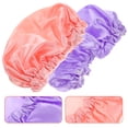 thumbnail image 2 of MasteelfCA 2Pcs Bathing Caps Satin Bonnets Hair Bonnets for Sleeping Comfortable Shower Hats Bath Caps, 2 of 8