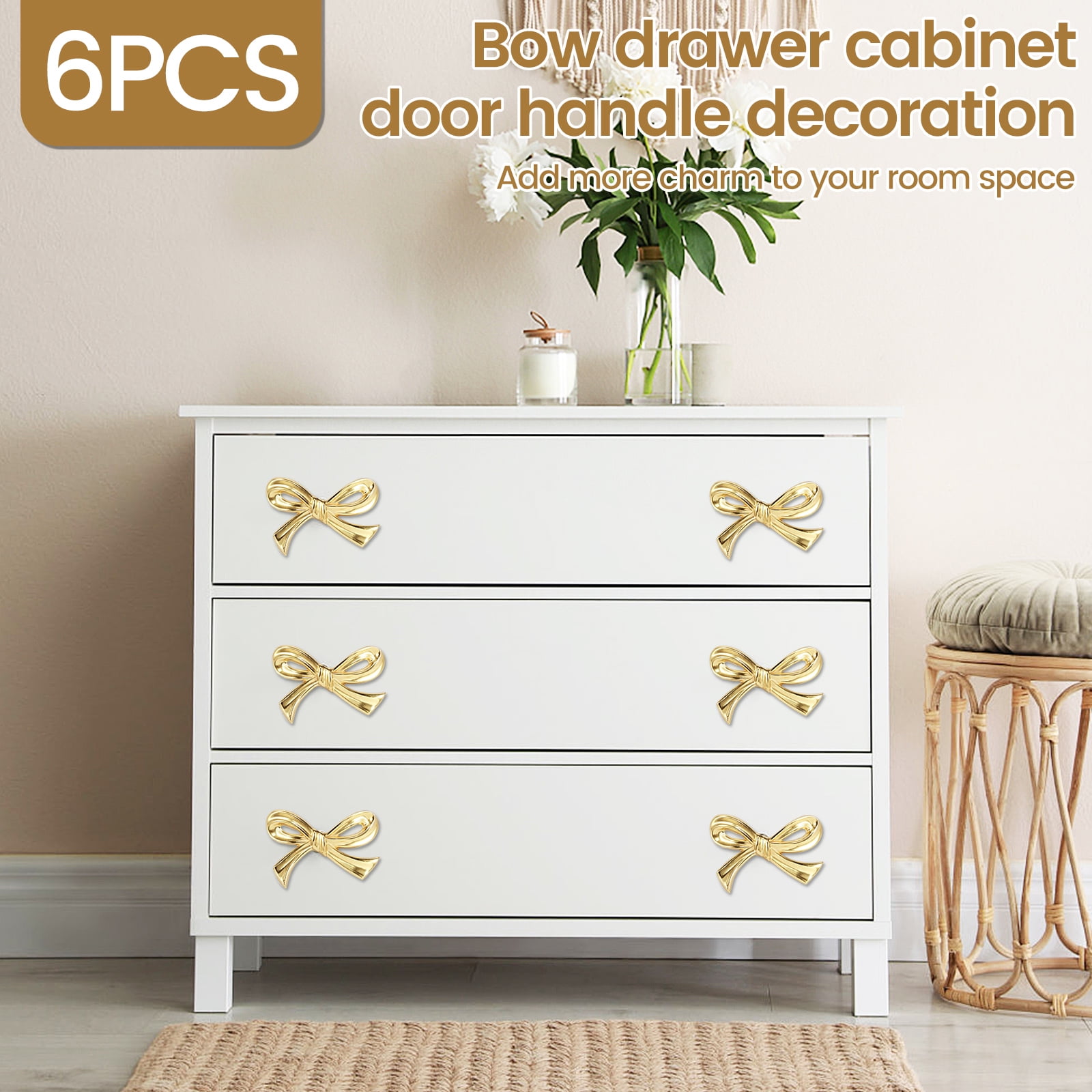 12PCS Bow Drawer Knobs Solid Brass Bow Cabinet Knob Compact Bow Drawer Pulls Decorative Bow Cabinet Pulls Elegant Bow Cabinet Handle Beautiful Bow Furniture Knobs for Home