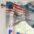 thumbnail image 5 of Independence Day Tie Up Valances Curtain, Adjustable Kitchen God Bless American Mountains Forest Valances for Windows Decor, Rod Pocket Short Curtains Set for Bedroom/Bathroom, 42"x12", 5 of 9