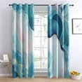 thumbnail image 3 of Aqua Blue Marble Curtains, Modern Art Window Curtains, Modern Abstract Blackout Curtains For Bedroom Living Room Home Decor, Patterned Grommet Drapes 42"W x 84"L, 3 of 6