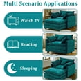 thumbnail image 2 of Gexpusm 40'' Oversized Chair with Ottoman,Wide Modern Accent Chair & Single Sofa Lounge for Living Room, Chenille Oversized Armchair with 3 Pillows,Lake Blue, 2 of 5