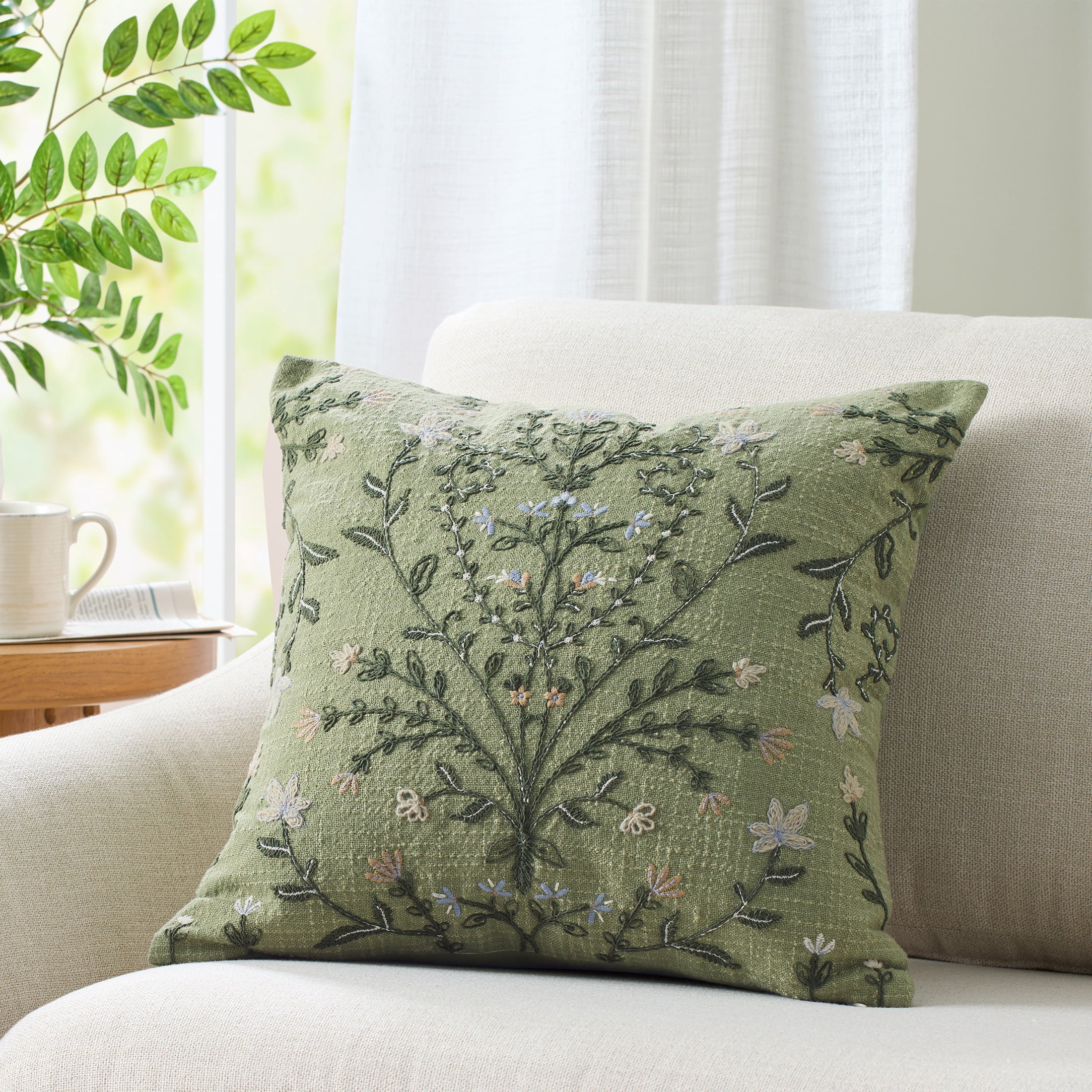 Better Homes & Gardens Florence 20x20 inch Dark Cilantro Pillow Cover