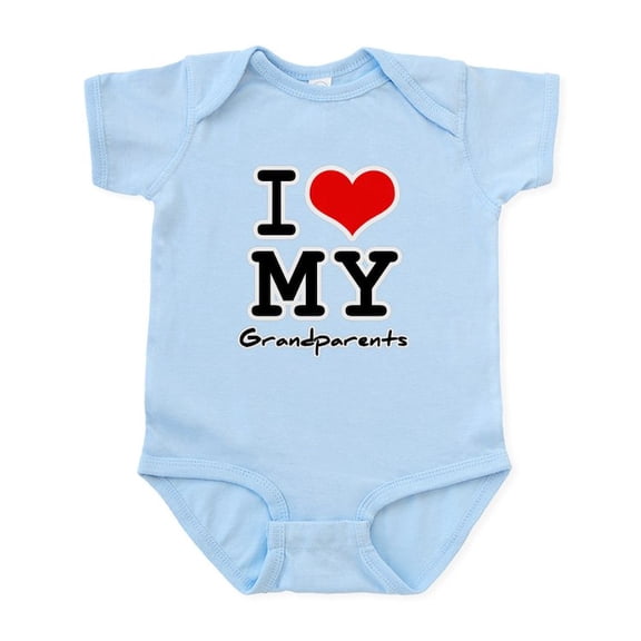 CafePress - I Love My Grandparents Infant Bodysuit - Baby Light Bodysuit, Size Newborn - 24 Months