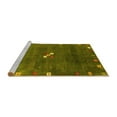 thumbnail image 2 of Ahgly Company Machine Washable Indoor Round Abstract Yellow Contemporary Area Rugs, 7' Round, 2 of 4