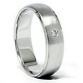 thumbnail image 2 of Pompeii Mens Bezel Diamond Solitaire 14K White Gold Wedding Ring Band (G,SI), 2 of 4