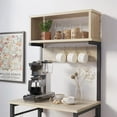 thumbnail image 4 of Bestier Baker's Rack with 4 Tier Storage Shelf, Microwave Stand Kitchen Organizer with 8 Hooks, Coffee Bar Cart for Kitchen Storage, Oak, 4 of 10