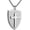 Silver, variant on Shield of God Ephesians 6:16-17, Faith Cross Stainless Steel Pendant Necklace