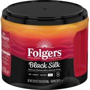 Folgers Black Silk Dark Roast Ground Coffee, 22.6 Ounce Canister