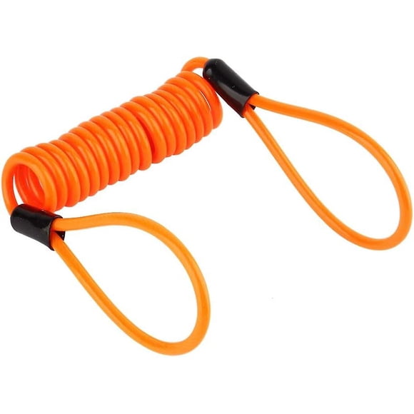 Anti-theft Spring Prompt Rope, Motorcycle Bicycle Alarm Disc Lock Anti-theft Safety Spring Prompt Cable Tight Orange