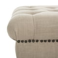 thumbnail image 5 of SAFAVIEH Barney Tufted Bench Brass Nail Head True Taupe, 5 of 7