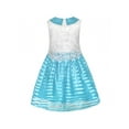 thumbnail image 3 of Girls Dress Red Blue Lace Stripe Collar Party Sundress 4, 3 of 7