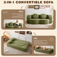 thumbnail image 5 of Walsunny 2-in-1 Convertible Futon Sofa Bed, Boneless Foldable Sofa Bed, Lazy Sleeper Sofa Couch, Memory Foam Folding Couch for Living Room, Bedroom, Green, 5 of 10