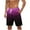 Purple, variant on JIUKE Men Plus Size Shorts Casual Fashion Grafient Print Shorts with Pockets Elastic Waist Knee Length Beach Shorts