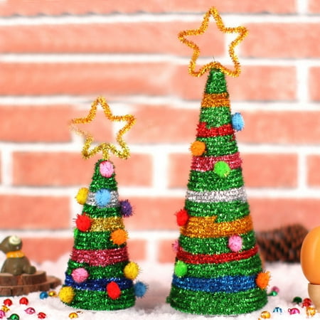 Homemade Christmas Ornaments For Kids To Make DIY Christmas Tree Homemade Detachable Mini Christmas Tree Ornaments Kids Decorate Gifts Toy Activity ()