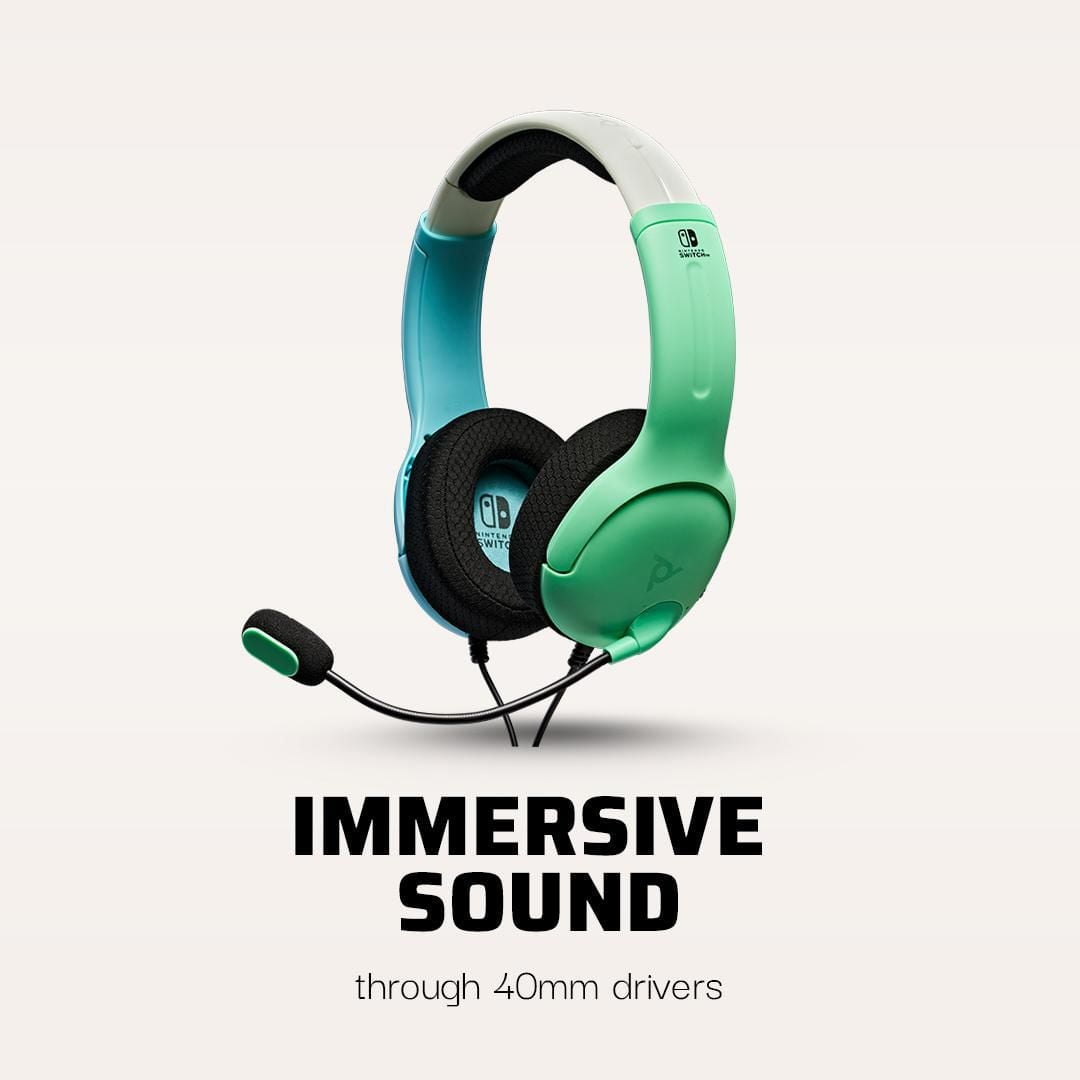 PDP AIRLITE Wired Headset: Blue & Green - Nintendo Switch, Nintendo Switch Lite, & Nintendo Switch - OLED Model