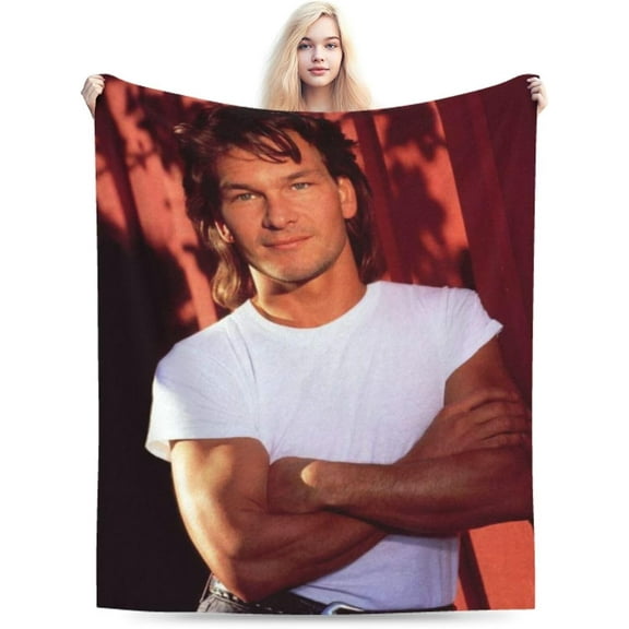 Blanket Patrick Swayze Soft and Comfortable Warm Fleece Throw Blankets Yoga Blankets Beach Blanket Picnic Blankets Gift for Dorm room office decor Sofa Bed Camping Travel All Season
