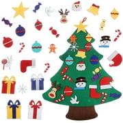 CCINEE 3.2 ft Felt Christmas Tree with 32 pcs Detachable Ornaments Wall Decor for Toddlers Kids Home Decoration