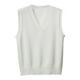 thumbnail image 4 of Women's Knit Sweater Vest V Neck Sleeveless Pullover Thin Cardigan Casual Layering Stretchable Soft Comfortable Lightweight Tops For Fall Winter Spring Everyday Wear, 4 of 4