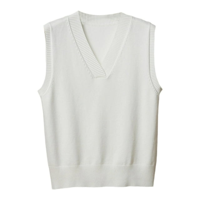 Gilet en Tricot pour Femmes, Col en V, Sans Manches, Cardigan Fin, Décontracté, Superposition Extensible, Doux, Confortable, Léger, pour Automne Hiver Printemps Usage Quotidien