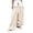 *07Beige, variant on Womens Boho Summer Baggy Cotton Pleated Harem Pants Loose Elastic Waist Wide Leg Hippie Long Balloon Pants Brown M