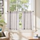 thumbnail image 2 of Cortinas Jinchan Boho de Lino 24" con Patrón Geométrico Negro, 2 Paneles, 2 of 9