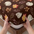 thumbnail image 3 of Queen Size Fitted Sheet Set - White Pumpkins Fall 3 Piece Bedding Sets 16" Deep Pocket Fitted Sheet with 2 Pillowcases, Thanksgiving Maple Leaves Brown Brushed Microfiber Hotel Luxury Bed Sheets, 3 of 9