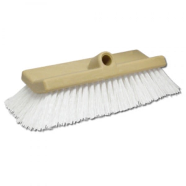 Star Brite Car Wash Brush 040016 10 Inch Rectangular Head; Without Garden Hose Connection; White Polymer Medium Bristle; Without Soap Dispenser; With US Label