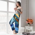 thumbnail image 5 of Cauagu Stained Glass Ocean Wave Pajama Pants for Women Loose Fit Wide Leg Trouser Pants Casual Elastic Waist Drawstring Lounge Pants, 5 of 6