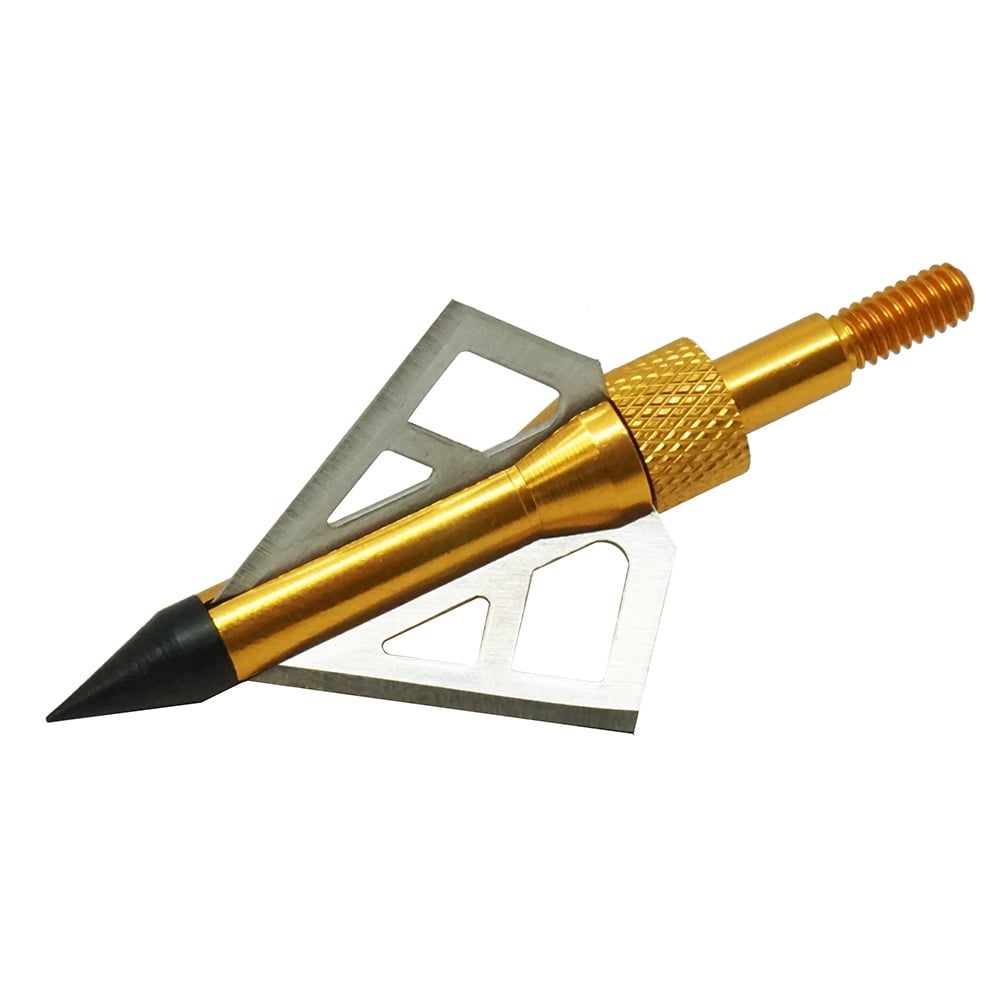 3-Pack Broadhead Hunting Bolts 6.5 Inch - Gold Tips For Small Game Hunting
