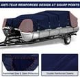 thumbnail image 6 of Seapisode 900D Marine Grade Fade and Tear Resistant Trailerable Pontoon Boat Cover，Heavy-Duty Waterproof and UV-Proof Pontoon Covers with Windproof Metal Buckle Straps Fit 25ft-28ft Long(Navy), 6 of 6