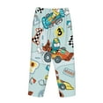 thumbnail image 5 of Disketp Cartoon Car Racing Print Women'S Comfy Pajama Pants Casual Drawstring Palazzo Lounge Wide Leg Pants, 5 of 9