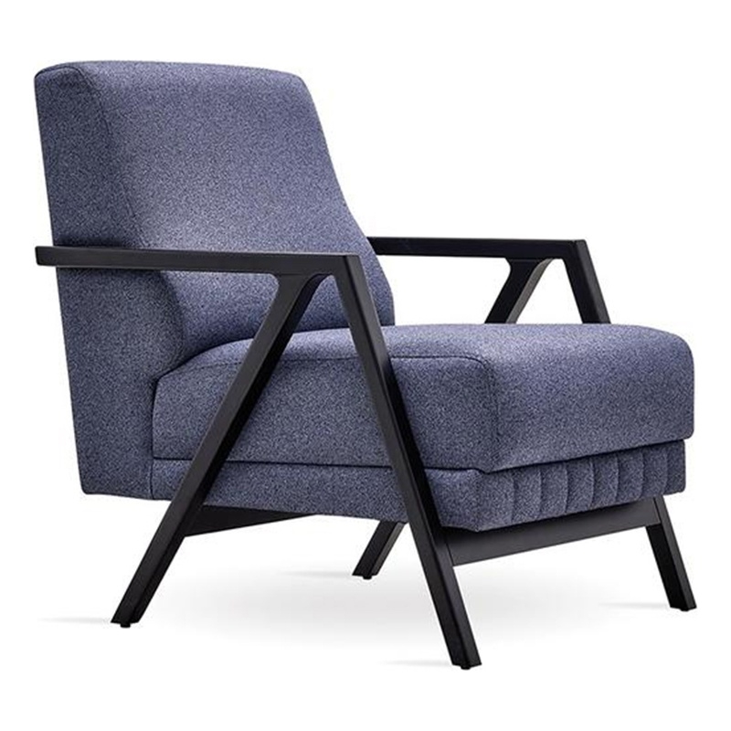Prasse Plush Blue Fabric Armchair