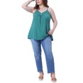 thumbnail image 2 of Agnes Orinda Women's Plus Size Tank Tops Pleated Button Decor V Neck Spaghetti Straps Summer Casual Camisoles Cami Top 4X Green, 2 of 6
