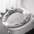 thumbnail image 1 of Cojín adhesivo para asiento de inodoro de dibujos animados para baño 4 Cojín de invierno lavable y reutilizable Plus, 1 of 5