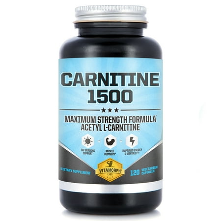 Vitamorph Labs Acetyl L-Carnitine Weight Loss Supplement Vegetarian Capsules, 1500 Mg, 120 Ct